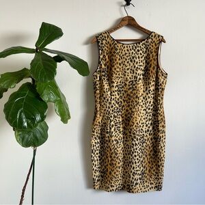 80's Leopard Print Sheath Dress
